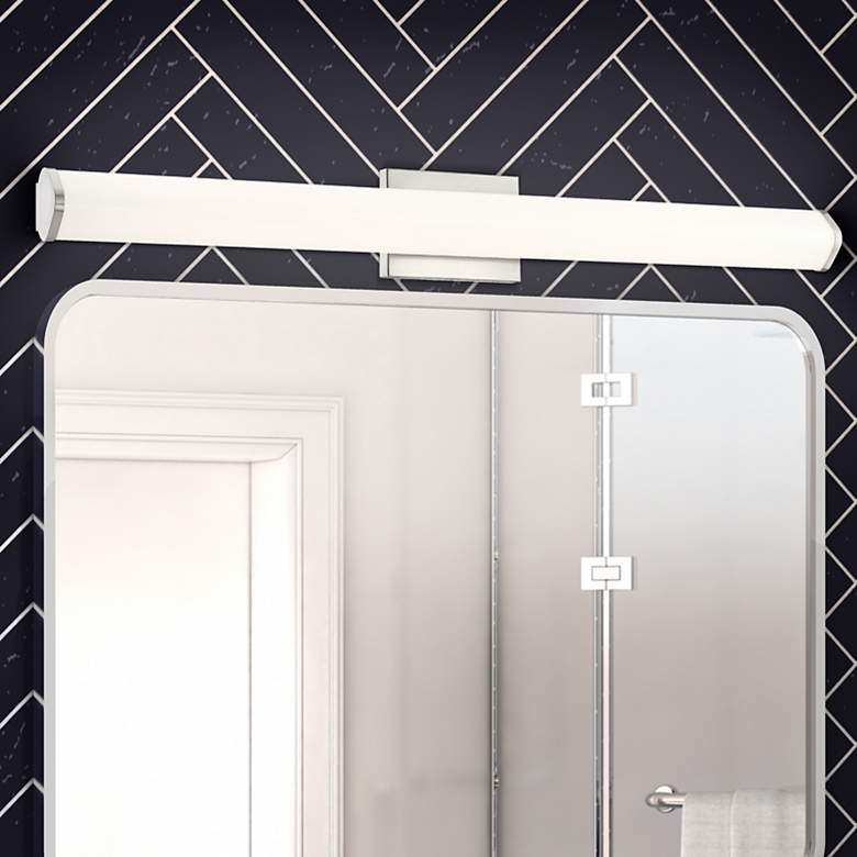 Image 1 Summit - Vanity - 36" - Brushed Steel - White Acrylic