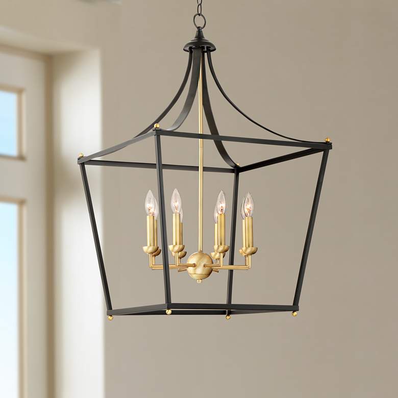 Image 1 Sumpter 22" Wide Bronze and Gold 8-Light Chandelier