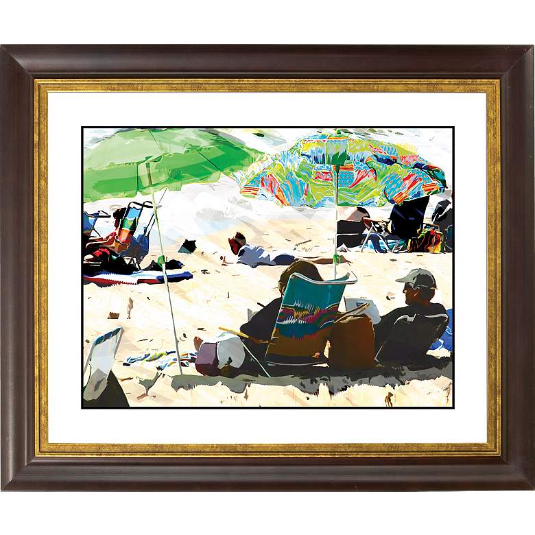 Image 1 Sun And Sand Gold Bronze Frame Giclee 20 inch Wide Wall Art
