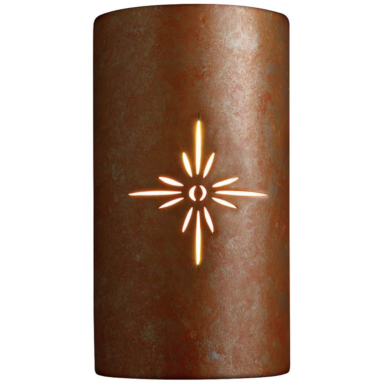 Image 1 Sun Dagger 13 7/5 inch High Earth Ceramic Outdoor Wall Light