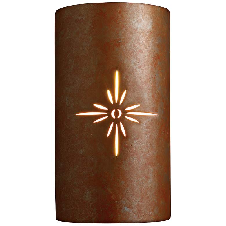 Image 1 Sun Dagger 13 7/5" High Earth Ceramic Outdoor Wall Light