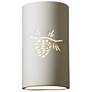 Sun Dagger 13.75" High Bisque Large Cylinder LED Wall Sconce