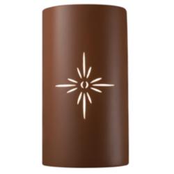 Sun Dagger 13.75&quot; High Canyon Clay Large Cylinder Outdoor LED Wall Sco
