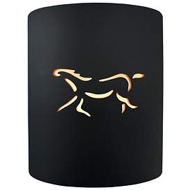 Image1 of Sun Dagger 9.25" Open Carbon Matte Black Small Cylinder Horse Wall Sco
