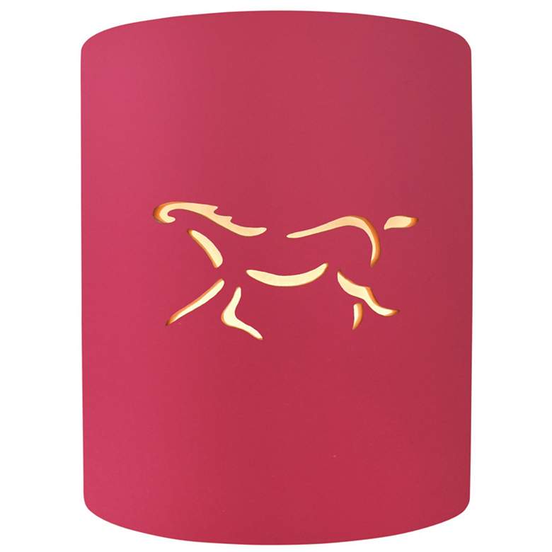 Image 1 Sun Dagger 9.25" Open Cerise Small Cylinder Horse Wall Sconce