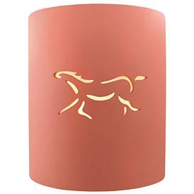 Image1 of Sun Dagger 9.25" Open Gloss Blush Small Cylinder Horse Wall Sconce