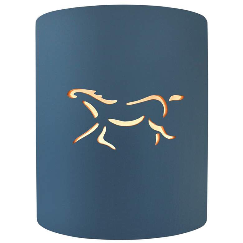 Image 1 Sun Dagger 9.25" Open Midnight Sky Small Cylinder Horse Wall Sconce