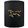 Sun Dagger 9.25"H Open Carbon/Gold Small Cylinder Horse LED Sconce