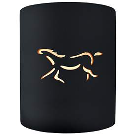 Image1 of Sun Dagger 9.25"H Open Gloss Black Small Cylinder Horse LED Wall Sconc