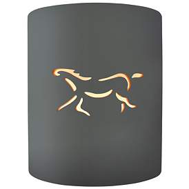 Image1 of Sun Dagger 9.25"H Open Gloss Grey Small Cylinder Horse LED Wall Sconce