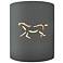 Sun Dagger 9.25"H Open Gloss Grey Small Cylinder Horse LED Wall Sconce