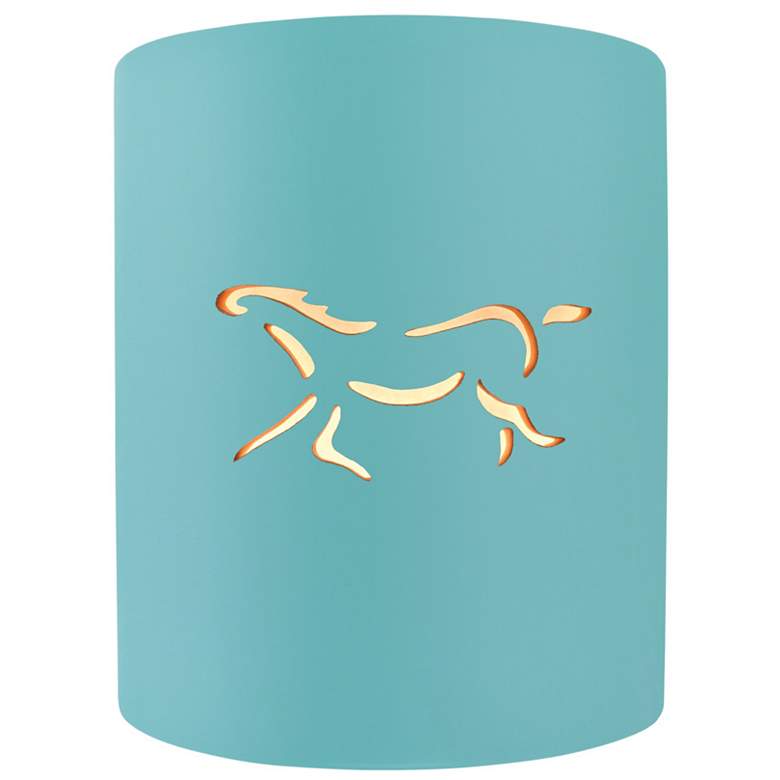 Image 1 Sun Dagger 9.25"H Open Pool Small Cylinder Horse Outdoor LED Sconce