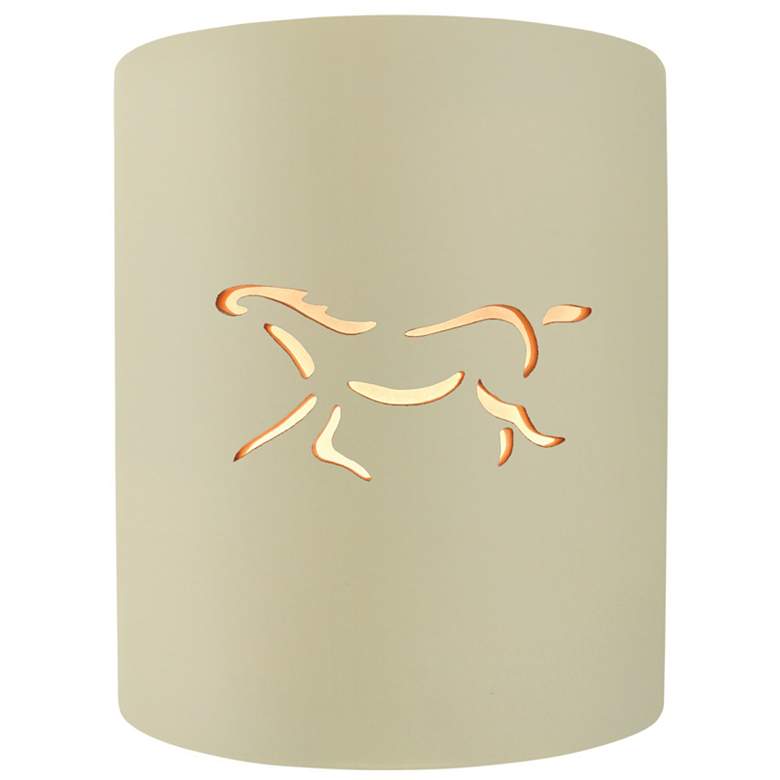 Image 1 Sun Dagger 9.25"H Open Vanilla Small Cylinder Horse Outdoor LED Sconce