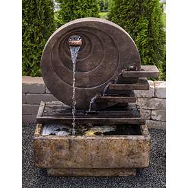 Image1 of Sun Dance 40" High Relic Lava Waterfall LED Outdoor Fountain