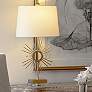 Sun King Distressed Gold Sunburst-Shaped Metal Table Lamp