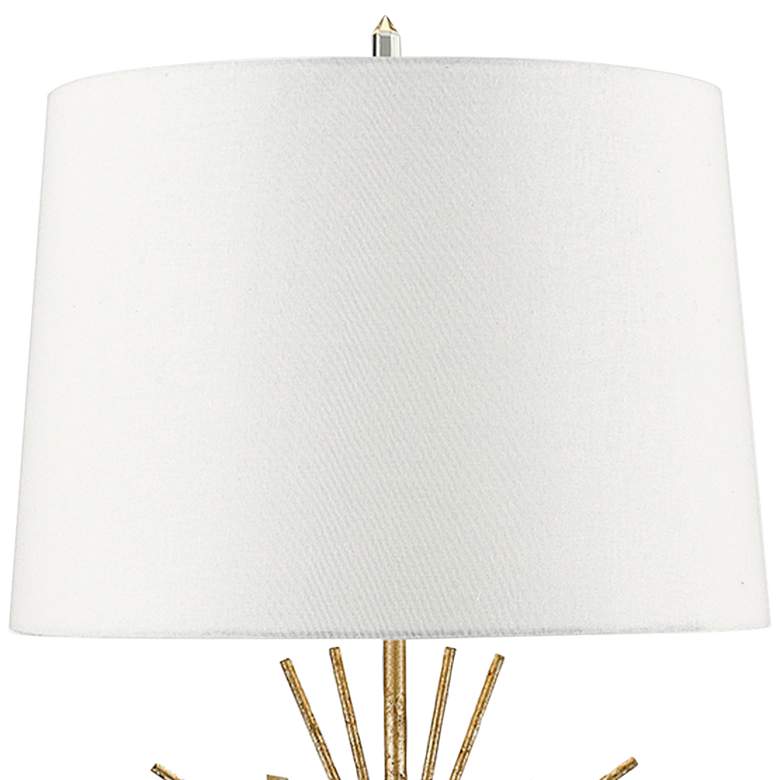 Image 3 Sun King Distressed Gold Sunburst-Shaped Metal Table Lamp more views