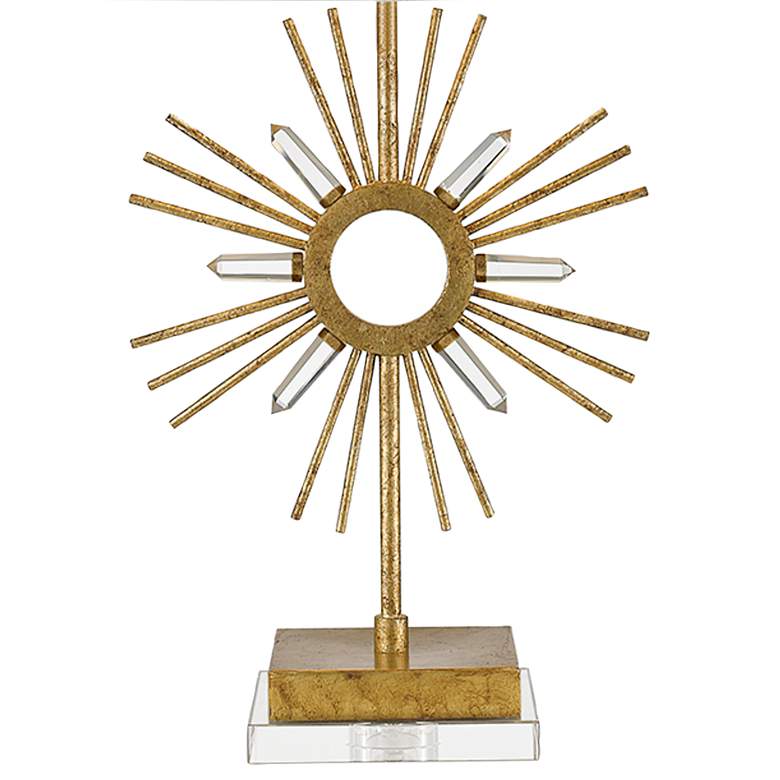 Image 4 Sun King Distressed Gold Sunburst-Shaped Metal Table Lamp more views