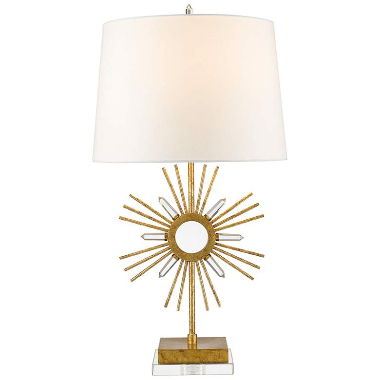 Image 5 Sun King Distressed Gold Sunburst-Shaped Metal Table Lamp more views