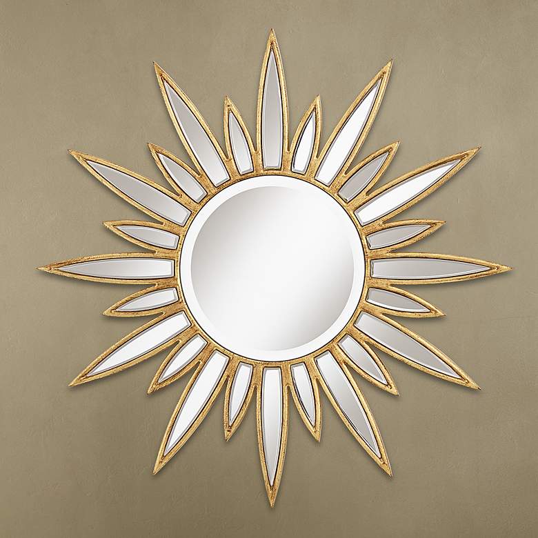 Image 1 Sun King Gold Foil Star 34 inch Round Wall Mirror