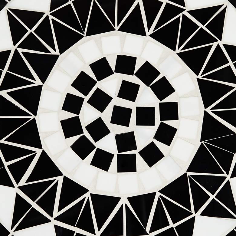 Image 3 Sun Mosaic Black and White Iron Outdoor Accent Table more views