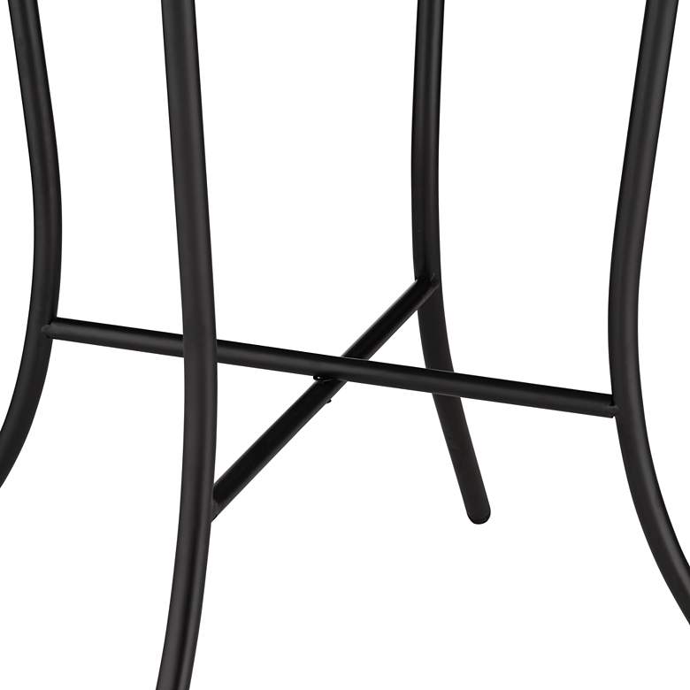 Image 6 Sun Mosaic Black and White Iron Outdoor Accent Table more views