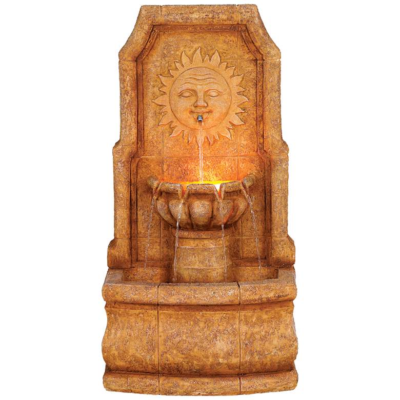 Image 3 Sun Villa Faux Stone 37 inchH Outdoor Fountain with LED Lights