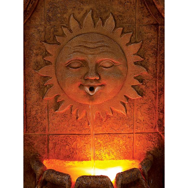 Image 4 Sun Villa Faux Stone 37 inchH Outdoor Fountain with LED Lights more views