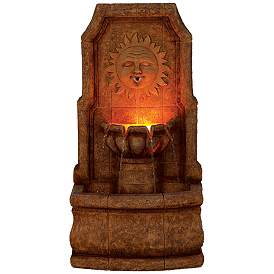 Image5 of Sun Villa Faux Stone 37"H Outdoor Fountain with LED Lights more views