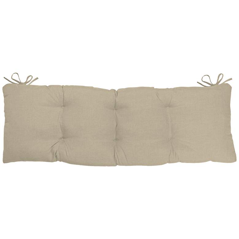 Image 1 Sunbrella Antique Beige 45 inch Wide Tufted Bench Cushion