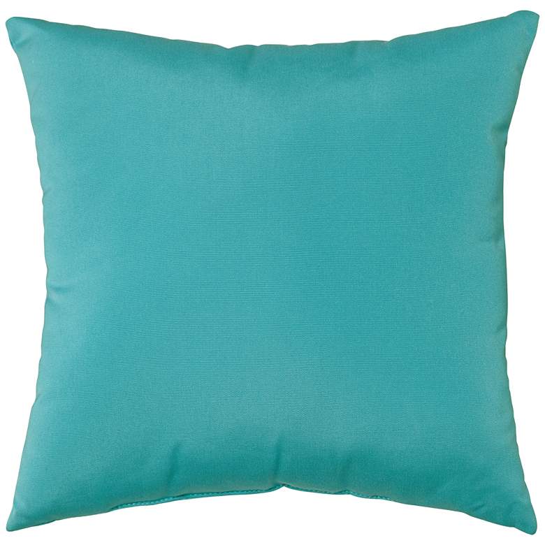 Image 1 Sunbrella Aruba Blue Canvas 18" Square Indoor-Outdoor Pillow