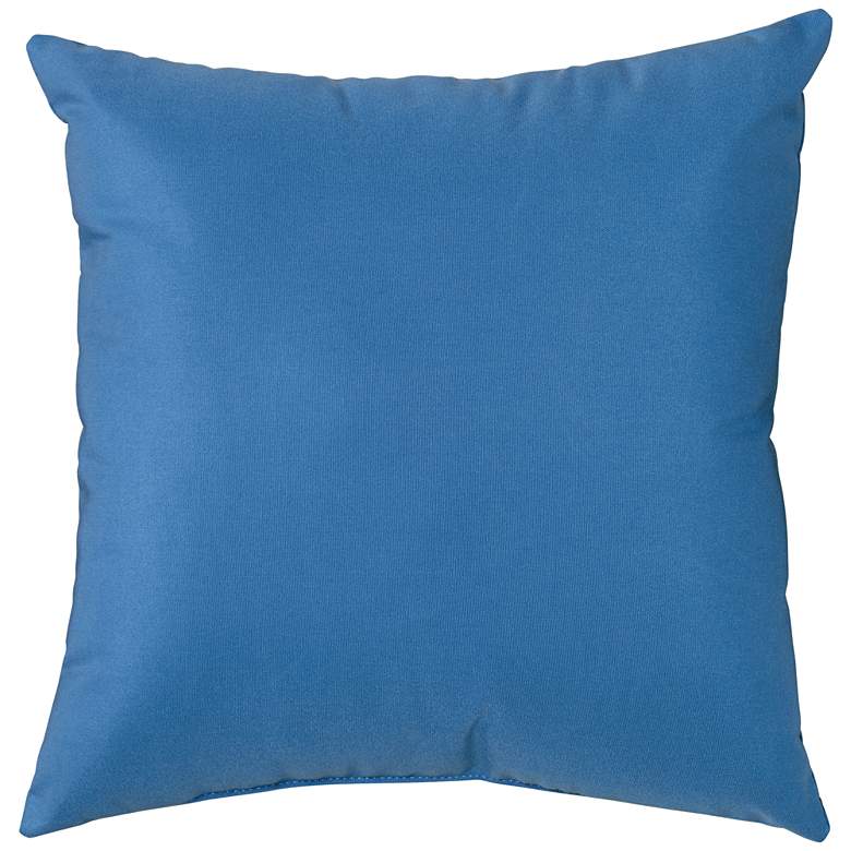 Image 1 Sunbrella Capri Blue Canvas 18 inch Square Indoor-Outdoor Pillow