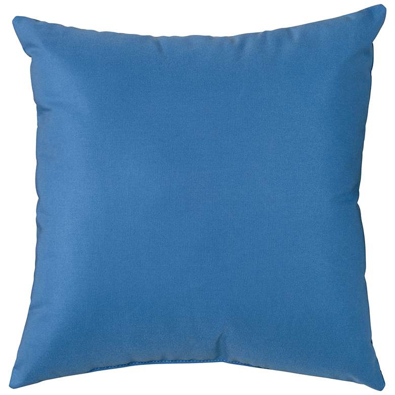 Image 1 Sunbrella Capri Blue Canvas 18" Square Indoor-Outdoor Pillow