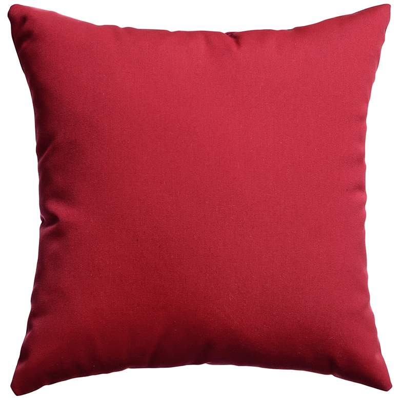Image 1 Sunbrella Jockey Red 20" Square Outdoor Decorative Pillow