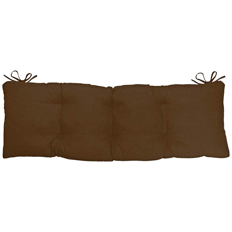 Image 1 Sunbrella Kali Canvas Teak 45" Wide Tufted Bench Cushion