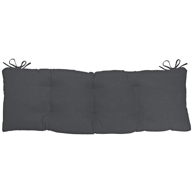 Image 1 Sunbrella Kali Cast Slate 45 inch Wide Tufted Bench Cushion