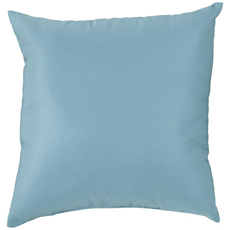 Image 1 Sunbrella Mineral Blue 18 inch Square Indoor-Outdoor Pillow