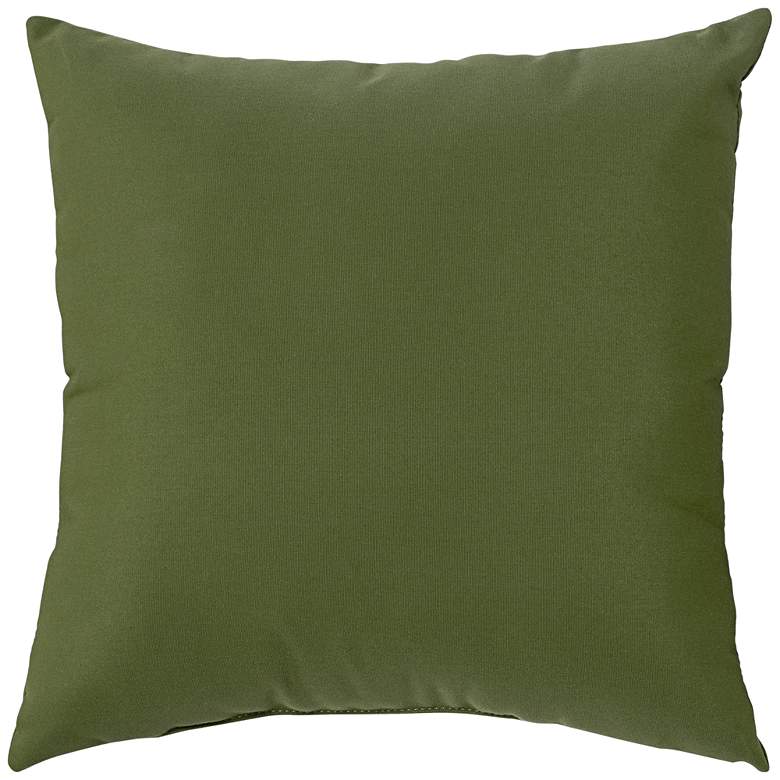 Image 1 Sunbrella Palm Green Canvas 18 inch Square Indoor-Outdoor Pillow