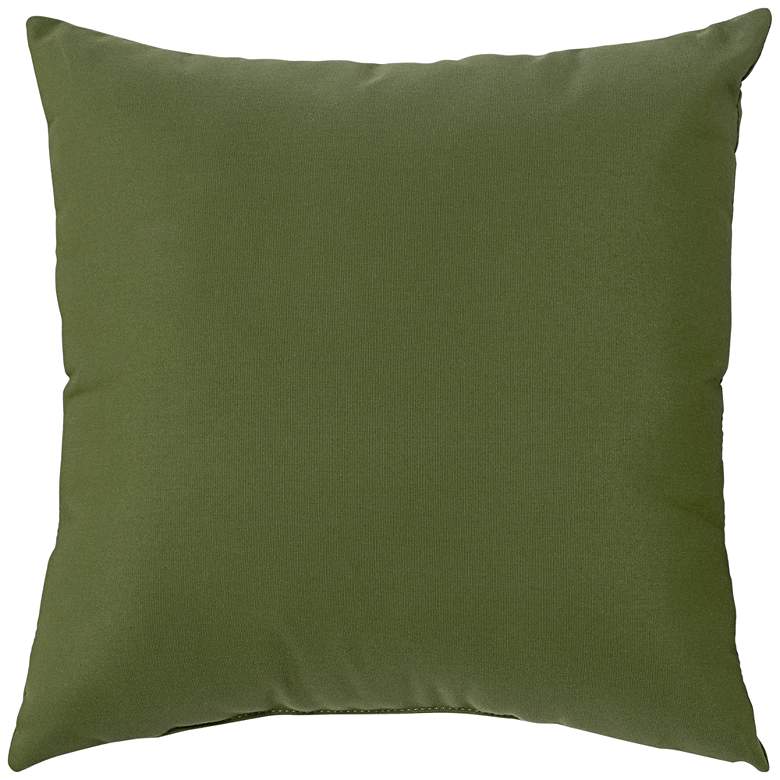 Image 1 Sunbrella Palm Green Canvas 18" Square Indoor-Outdoor Pillow