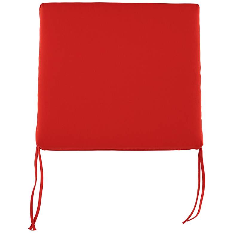 Image 1 Sunbrella Parma Jockey Red 4 inch Thick Tied Chair Cushion