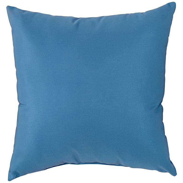 Image 1 Sunbrella Sky Blue Canvas 18" Square Indoor-Outdoor Pillow