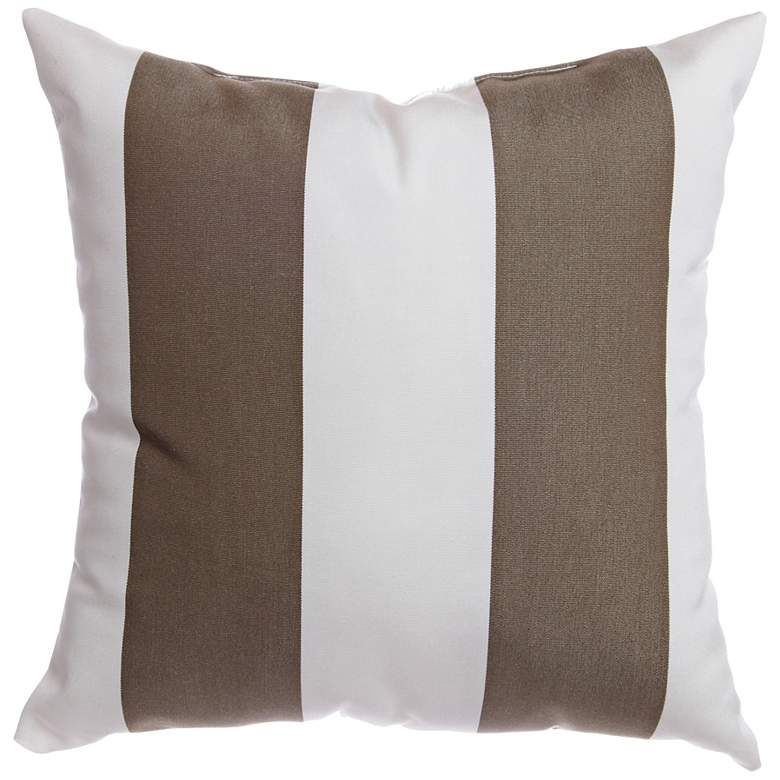 Image 1 Sunbrella&#174; Striped Cocoa 18 inchW Indoor-Outdoor Pillow