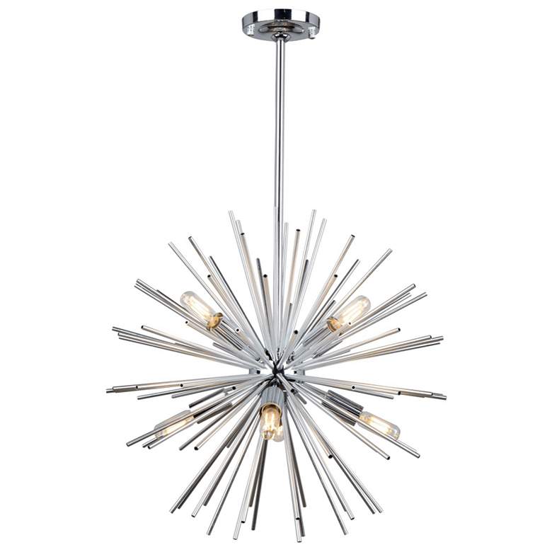 Image 1 Sunburst 8 Light Chandelier (Chrome)