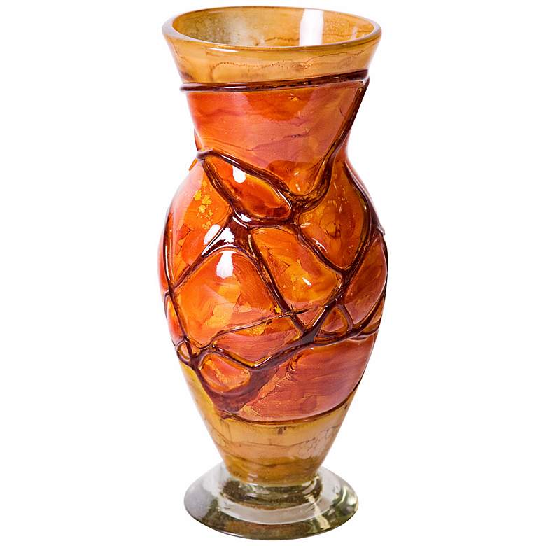 Image 1 Sunburst Hand-Blown Recycled Glass Urn