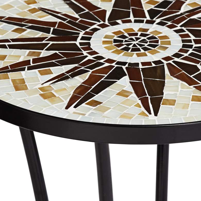 Image 4 Sunburst Mosaic Black Outdoor Accent Table more views