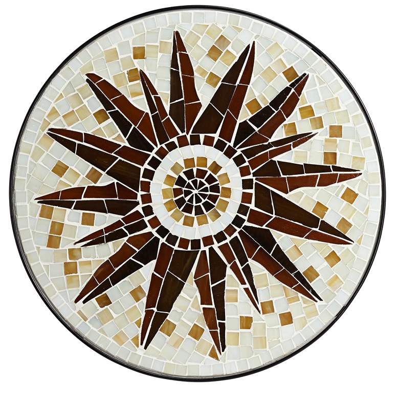 Image 5 Sunburst Mosaic Black Outdoor Accent Table more views