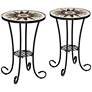 Thumbnail1 of Sunburst Mosaic Black Outdoor Accent Tables Set of 2