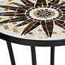 Sunburst Mosaic Black Outdoor Accent Tables Set of 2