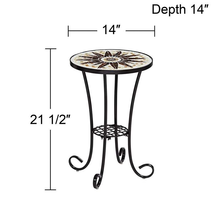 Image 7 Sunburst Mosaic Black Outdoor Accent Tables Set of 2 more views