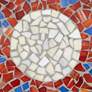 Sunburst Mosaic Red Outdoor Accent Table