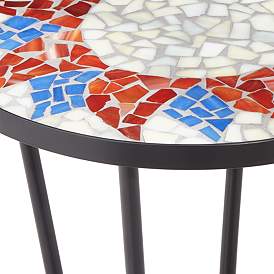 Image3 of Sunburst Mosaic Red Outdoor Accent Table more views